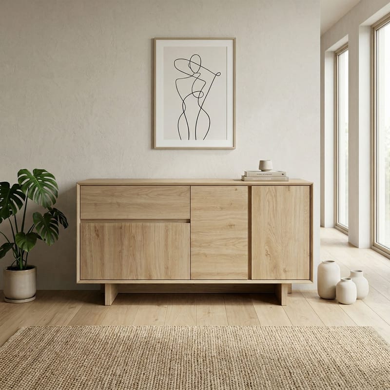 Tavon Konsoll 146x76x45 cm - Naturlig eik - Oppbevaring - Oppbevaringsmøbler - Sideboard & skjenker