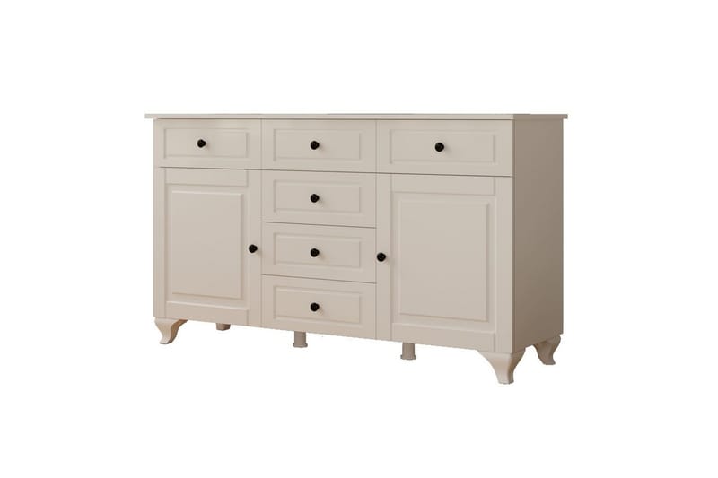 Thoro Hjørnekommode 130 cm, Matt Hvit