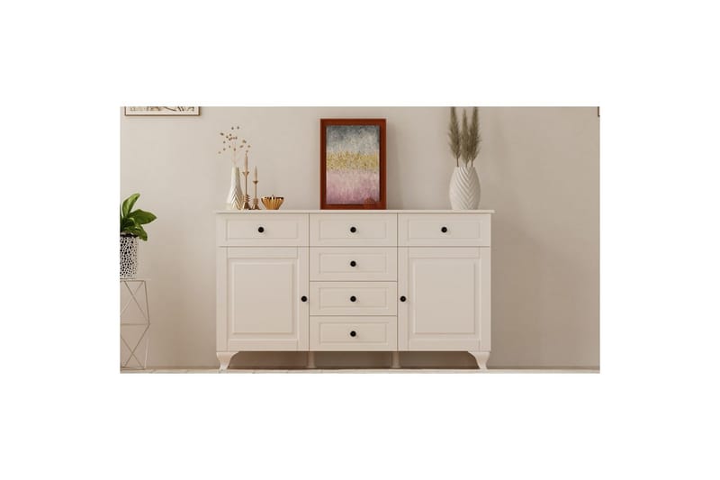 Thoro Hjørnekommode 130 cm - Matt Hvit - Oppbevaring - Oppbevaringsmøbler - Kommode