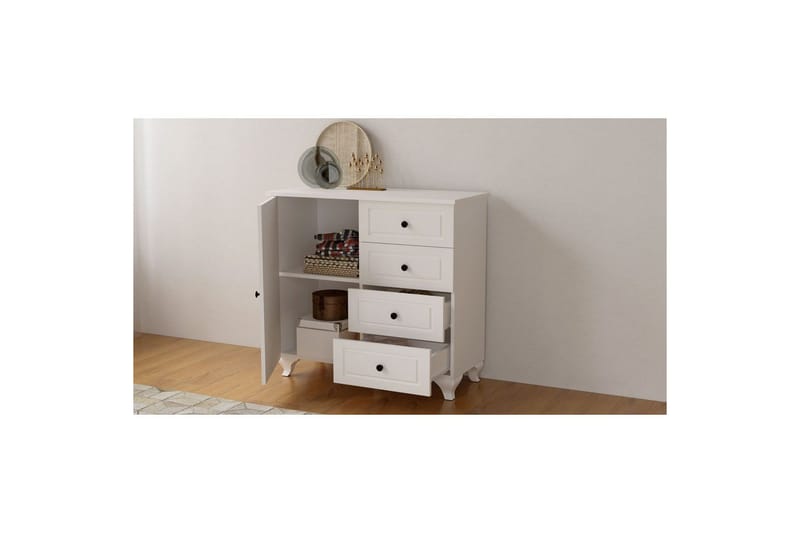 Thoro Hjørnekommode 87 cm - Matt Hvit - Oppbevaring - Oppbevaringsmøbler - Kommode - Entrekommode