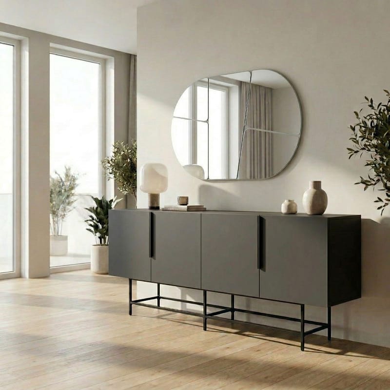 Truvia Konsoll 200x77,9x40 cm - Antrasitt og svart - Oppbevaring - Oppbevaringsmøbler - Sideboard & skjenker