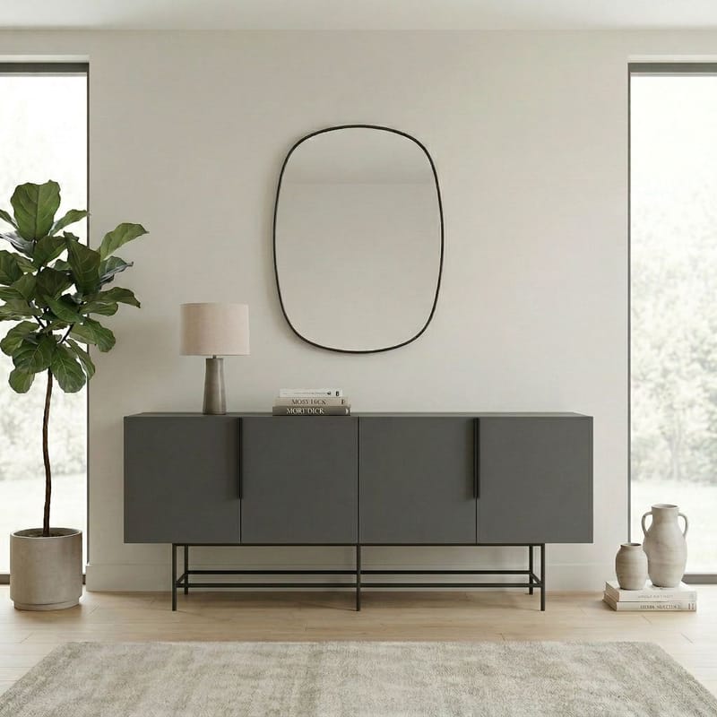Truvia Konsoll 200x77,9x40 cm - Antrasitt og svart - Oppbevaring - Oppbevaringsmøbler - Sideboard & skjenker