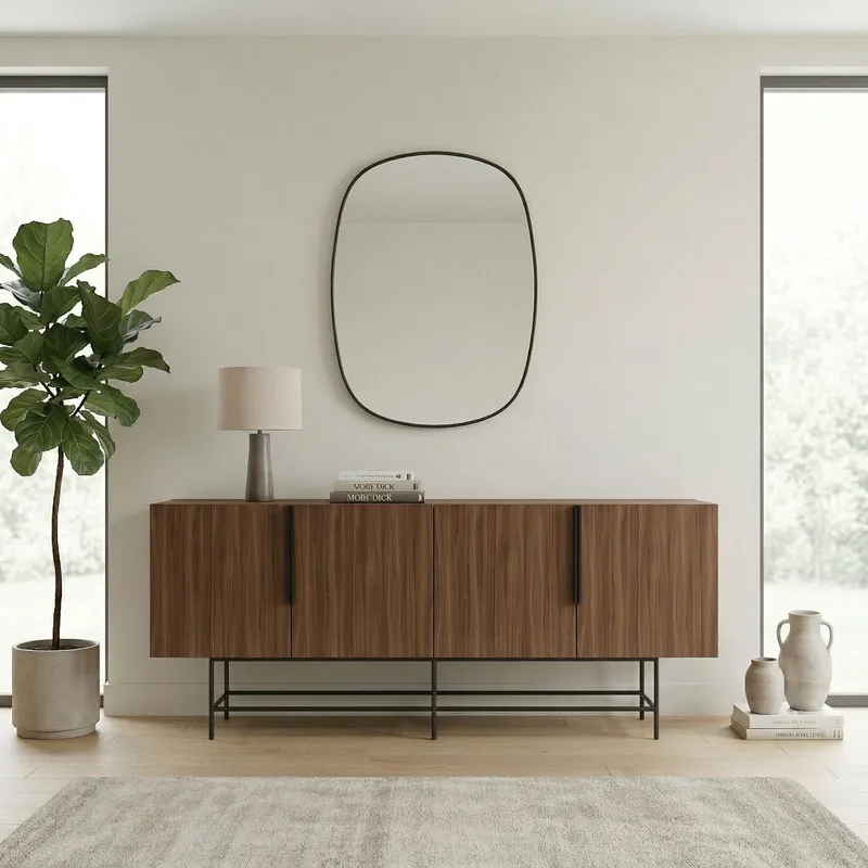 Truvia Konsoll 200x77,9x40 cm - Milano valnøtt og svart - Oppbevaring - Oppbevaringsmøbler - Sideboard & skjenker