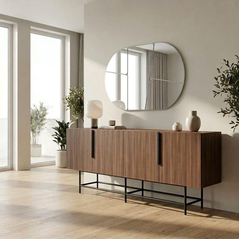 Truvia Konsoll 200x77,9x40 cm - Milano valnøtt og svart - Oppbevaring - Oppbevaringsmøbler - Sideboard & skjenker