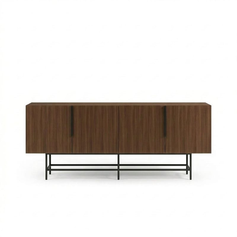 Truvia Konsoll 200x77,9x40 cm - Milano valnøtt og svart - Oppbevaring - Oppbevaringsmøbler - Sideboard & skjenker