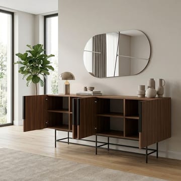Truvia Konsoll 200x77,9x40 cm - Milano valnøtt og svart - Oppbevaring - Oppbevaringsmøbler - Sideboard & skjenker