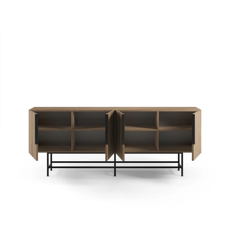 Truvia Konsoll 200x77,9x40 cm - Milano valnøtt og svart - Oppbevaring - Oppbevaringsmøbler - Sideboard & skjenker