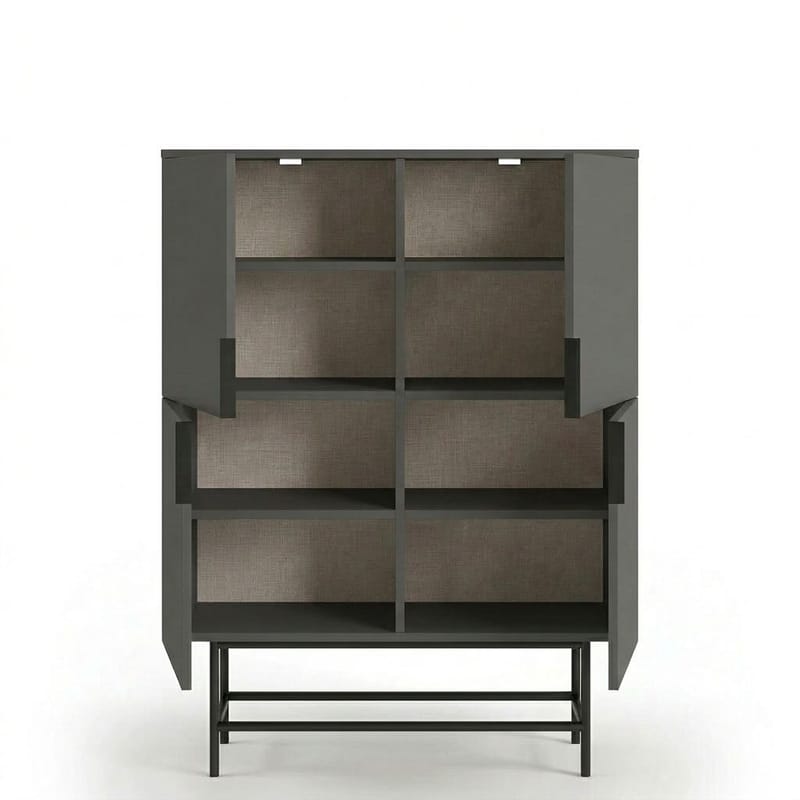 Truvia Skjenk 100x128x40 cm - Antrasitt Svart - Oppbevaring - Oppbevaringsmøbler - Sideboard & skjenker