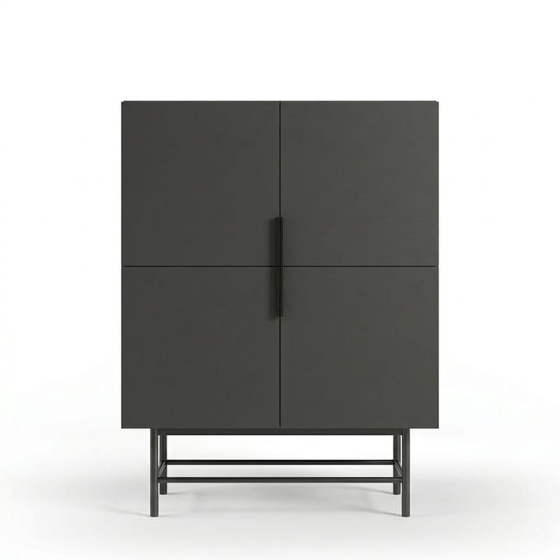 Truvia Skjenk 100x128x40 cm - Antrasitt Svart - Oppbevaring - Oppbevaringsmøbler - Sideboard & skjenker