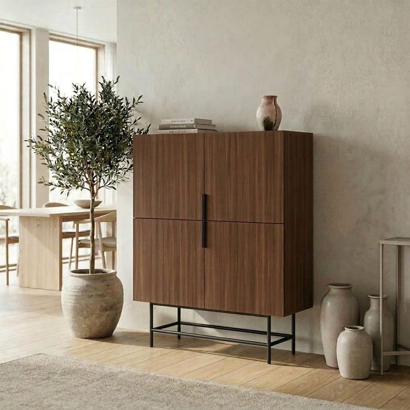 Truvia Skjenk 100x128x40 cm - Milano valnøtt Svart - Oppbevaring - Oppbevaringsmøbler - Sideboard & skjenker