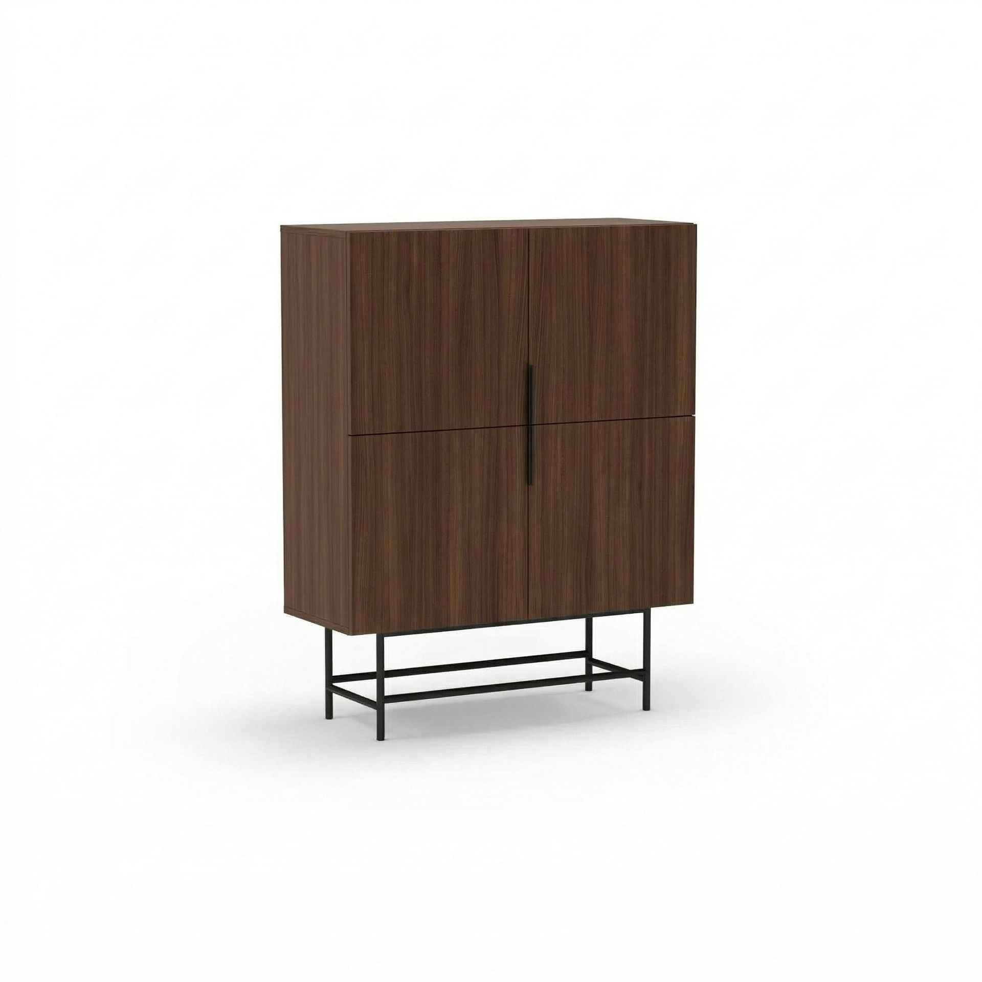 Truvia Skjenk 100x128x40 cm - Milano valnøtt Svart