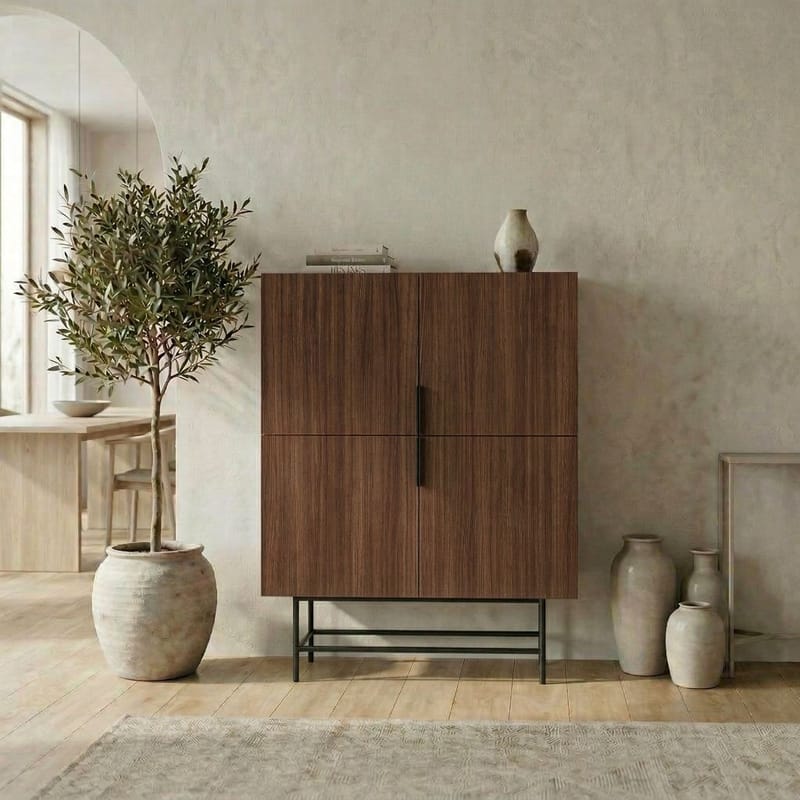 Truvia Skjenk 100x128x40 cm - Milano valnøtt Svart - Oppbevaring - Oppbevaringsmøbler - Sideboard & skjenker