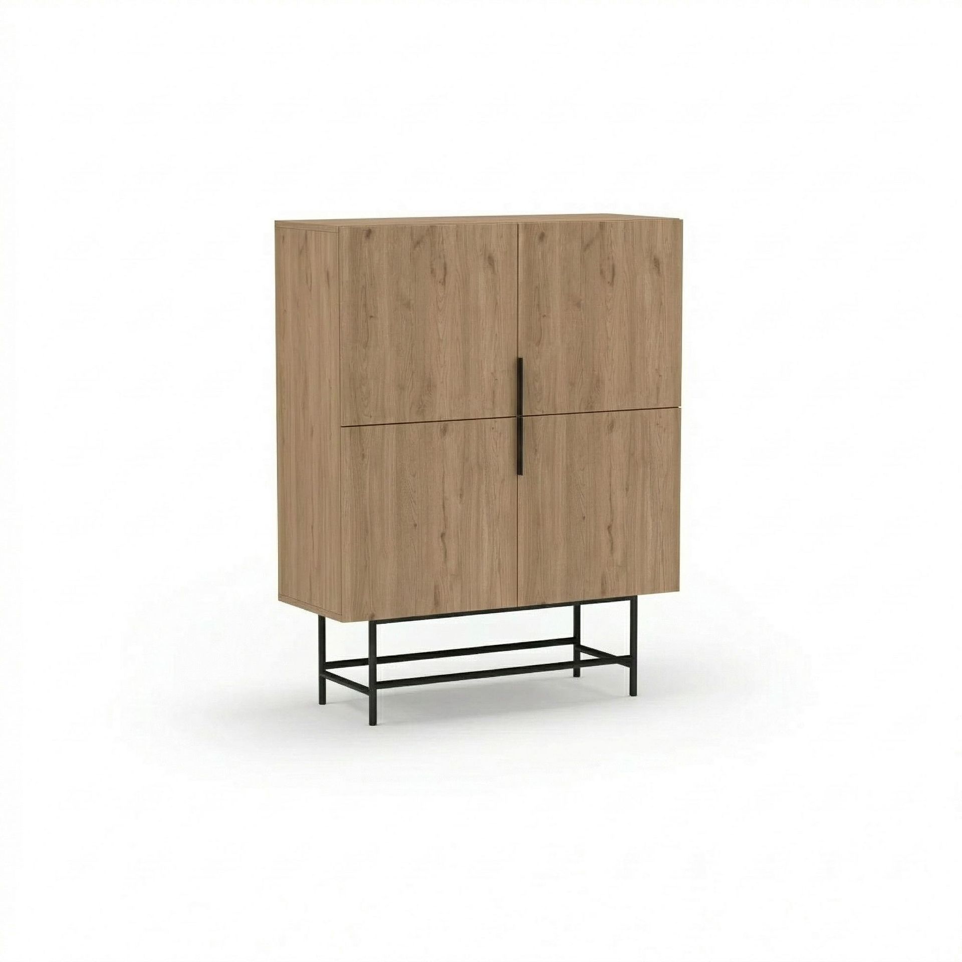 Truvia Skjenk 100x128x40 cm - Naturlig eik Svart