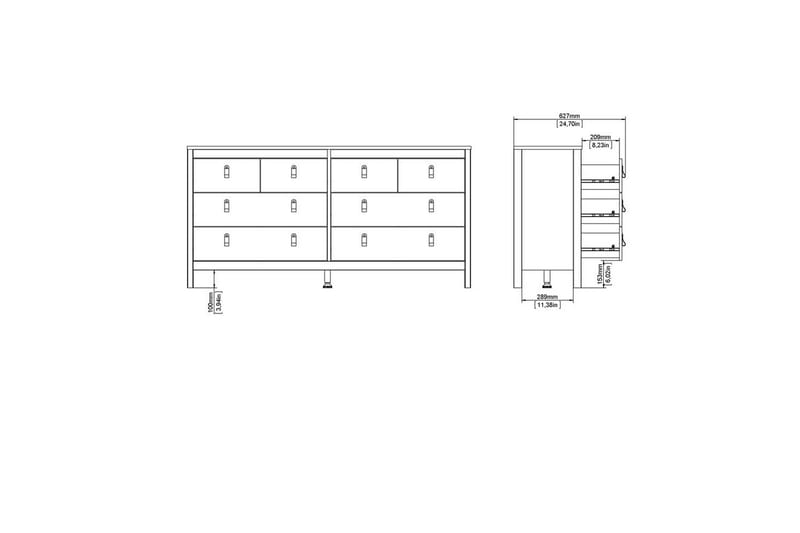 Vallvidera Kommode 159,6 cm - Svart - Oppbevaring - Oppbevaringsmøbler - Kommode
