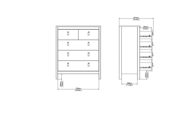 Vallvidera Kommode 82,3 cm - Svart - Oppbevaring - Oppbevaringsmøbler - Kommode