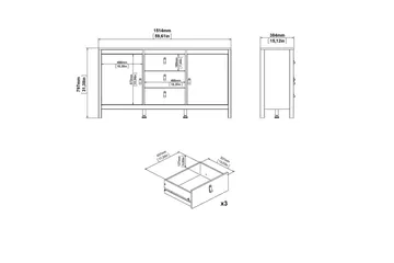 Vallvidera Skjenk 151x38 cm - Beige - Oppbevaring - Oppbevaringsmøbler - Sideboard & skjenker