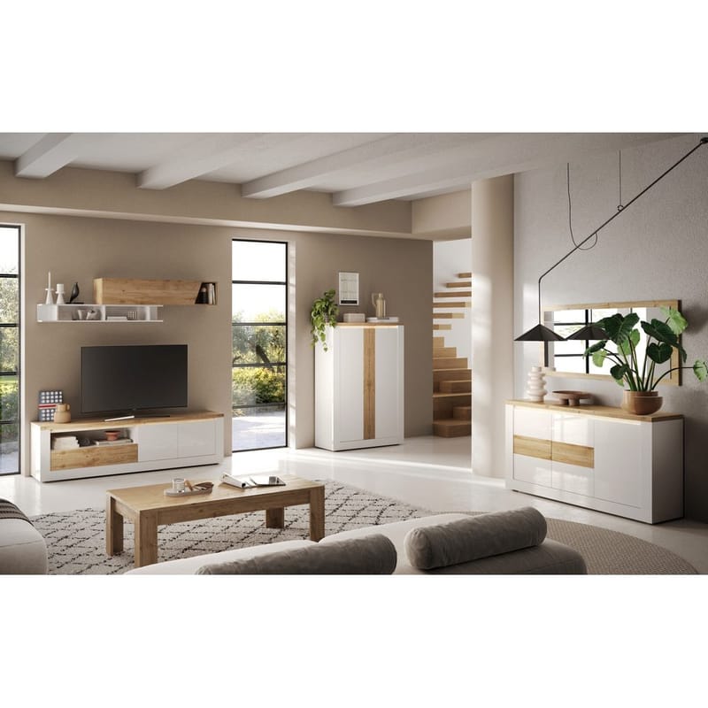 Vandesar Skjenk 160 cm - Natur/Hvit - Oppbevaring - Oppbevaringsmøbler - Sideboard & skjenker