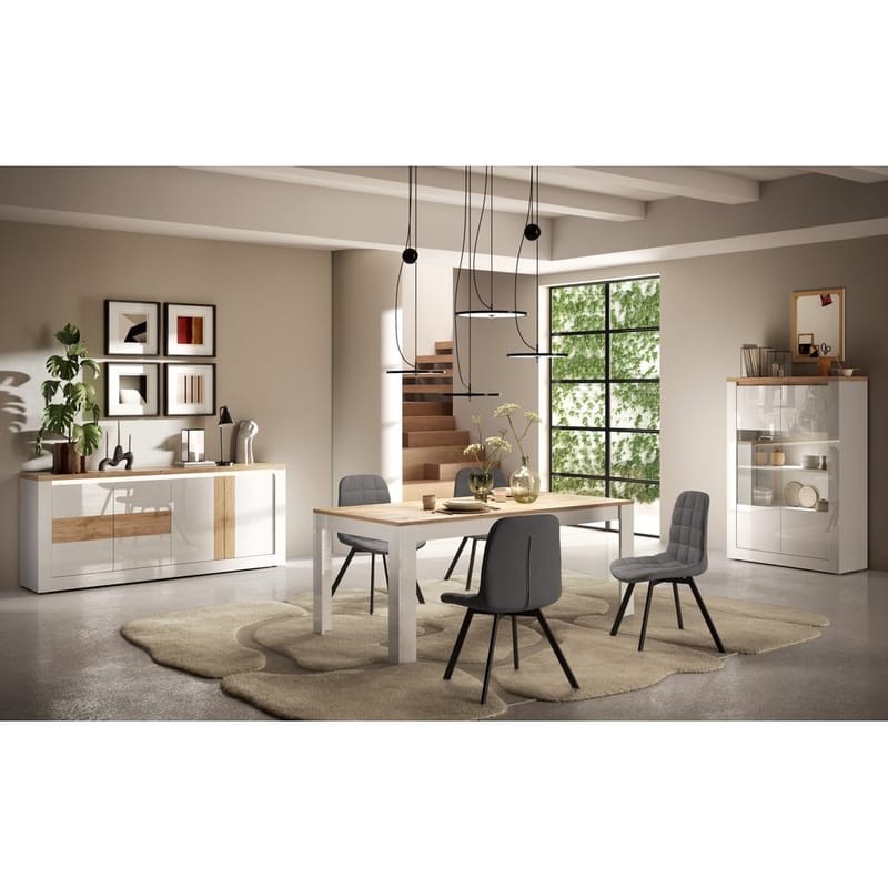 Vandesar TV-benk 207 cm - Natur/Hvit - Oppbevaring - Oppbevaringsmøbler - Sideboard & skjenker