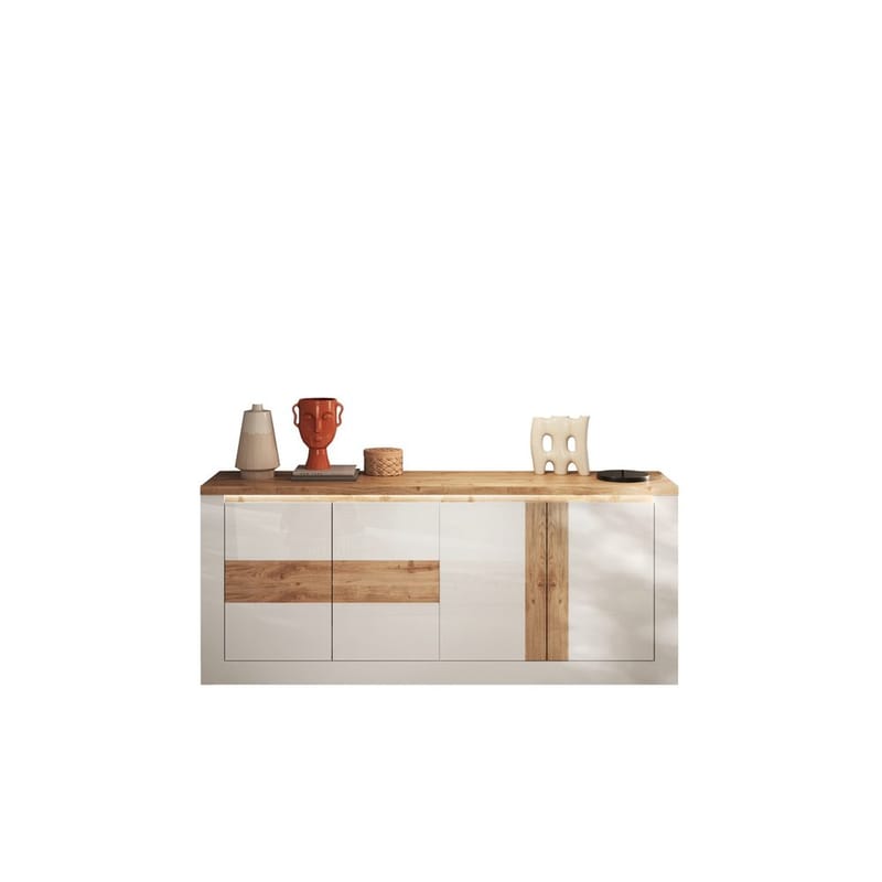 Vandesar TV-benk 207 cm - Natur/Hvit - Oppbevaring - Oppbevaringsmøbler - Sideboard & skjenker