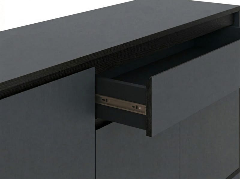Velar Konsoll 180x80x40 cm - Anthracite, Wood Black, Black - Oppbevaring - Oppbevaringsmøbler - Sideboard & skjenker