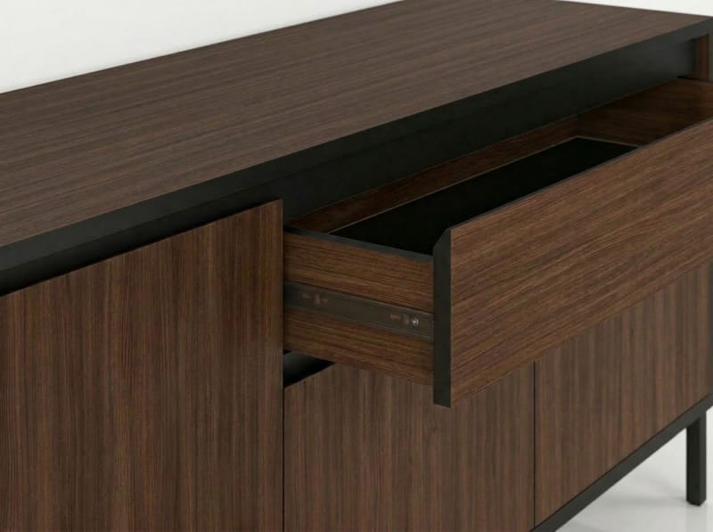 Velar Konsoll 180x80x40 cm - Milano Walnut, Wood Black, Black - Oppbevaring - Oppbevaringsmøbler - Sideboard & skjenker