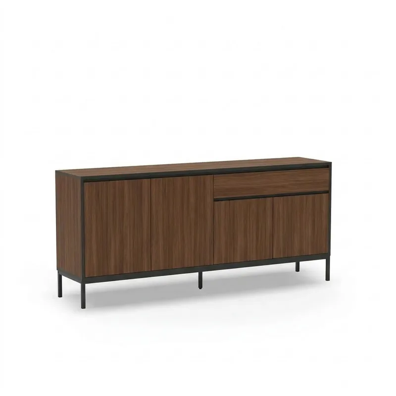 Velar Konsoll 180x80x40 cm - Milano Walnut, Wood Black, Black - Oppbevaring - Oppbevaringsmøbler - Sideboard & skjenker