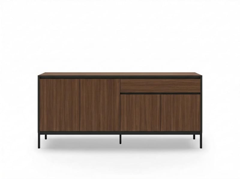 Velar Konsoll 180x80x40 cm - Milano Walnut, Wood Black, Black - Oppbevaring - Oppbevaringsmøbler - Sideboard & skjenker