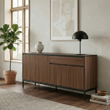 Velar Konsoll 180x80x40 cm - Milano Walnut, Wood Black, Black - Oppbevaring - Oppbevaringsmøbler - Sideboard & skjenker