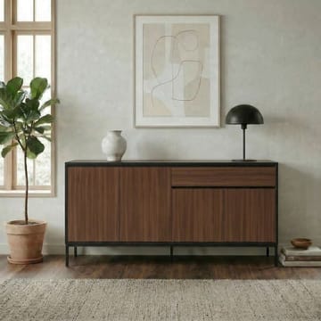 Velar Konsoll 180x80x40 cm - Milano Walnut, Wood Black, Black - Oppbevaring - Oppbevaringsmøbler - Sideboard & skjenker