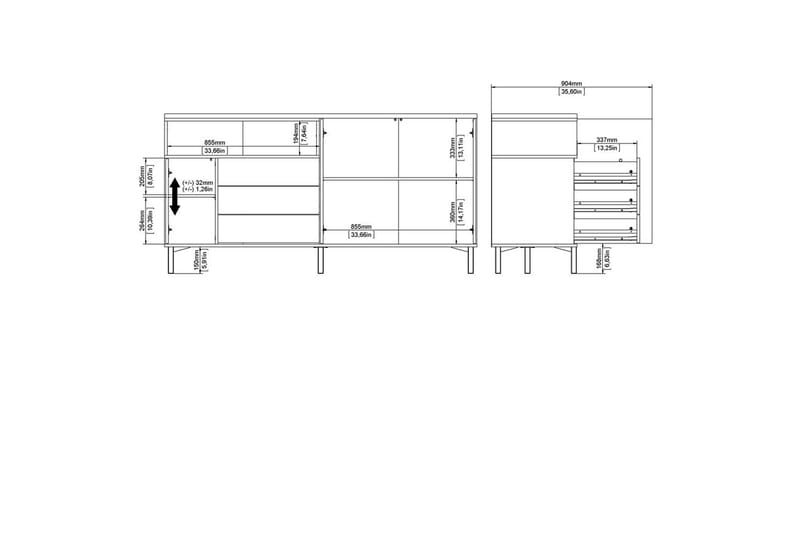 Virender Skjenk 175,7x48,25 cm - Natur - Oppbevaring - Oppbevaringsmøbler - Sideboard & skjenker