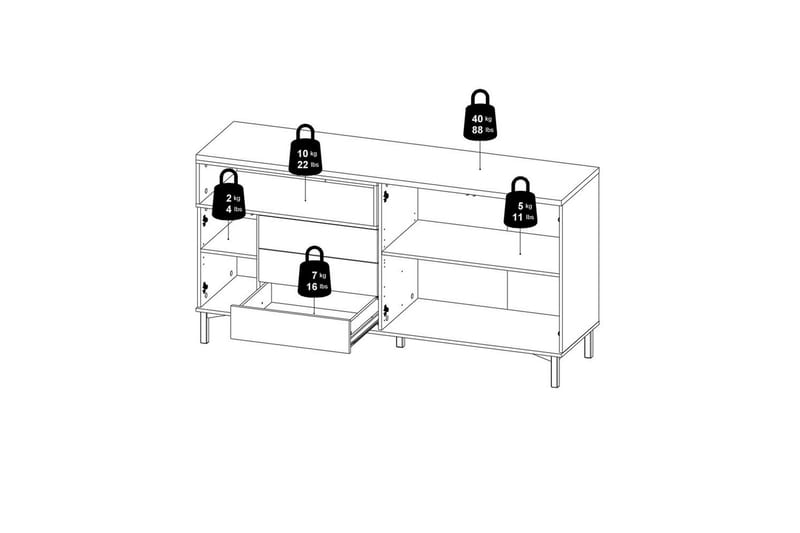 Virender Skjenk 175,7x48,25 cm - Natur - Oppbevaring - Oppbevaringsmøbler - Sideboard & skjenker