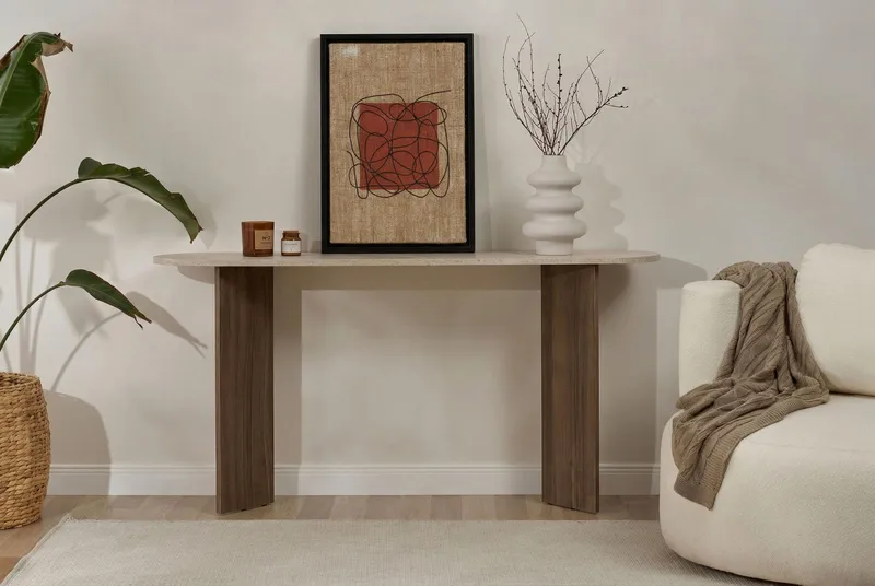Yeno Skjenk 150x75x35 cm - Travertin, Venezia valnøtt - Oppbevaring - Oppbevaringsmøbler - Sideboard & skjenker