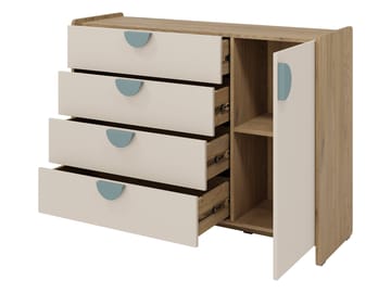 Zarek kommode 124 cm - Brun, rosa og beige - Oppbevaring - Oppbevaringsmøbler - Kommode