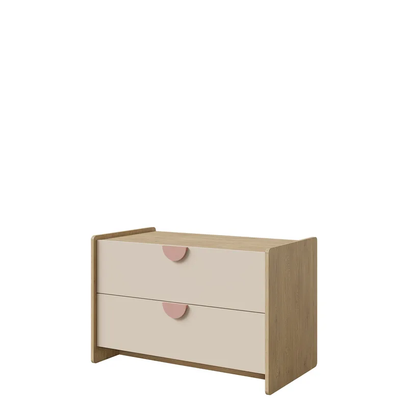 Zarek skjenk 94 cm, Brun, rosa og beige