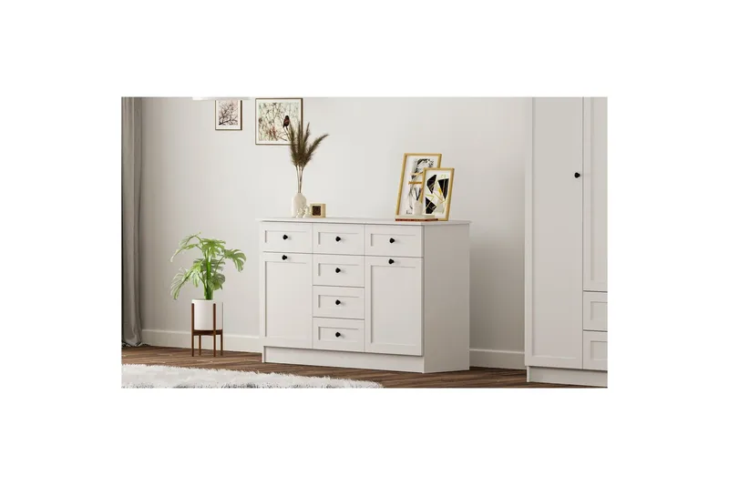 Zavira Kommode 130 cm - Matt Hvit - Oppbevaring - Oppbevaringsmøbler - Kommode