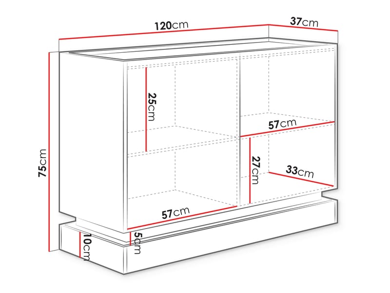 Zelric Skjenk 120x37 cm - Beige - Oppbevaring - Oppbevaringsmøbler - Sideboard & skjenker