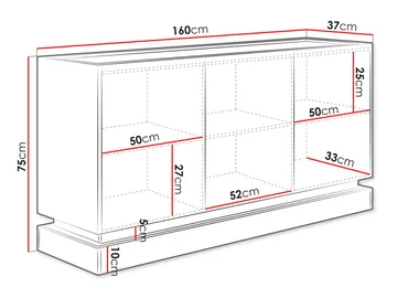 Zelric Skjenk 160x37 cm - Beige - Oppbevaring - Oppbevaringsmøbler - Sideboard & skjenker