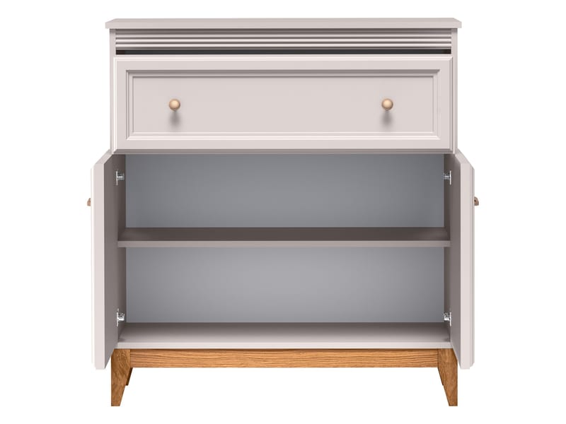 Zeylor Skjenk 92 cm - beige med ben i natureik/håndtak i gull-/kobberfarge - Oppbevaring - Oppbevaringsmøbler - Sideboard & skjenker