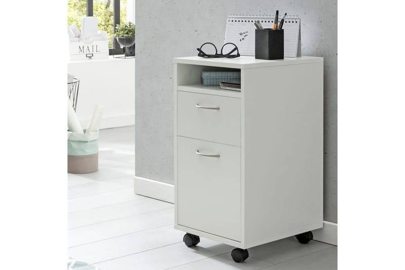 Rullecontainer Wohnling 1 skuff, 1 dør, foliert sponplate med hjul, moderne - Oppbevaring - Oppbevaring til småting