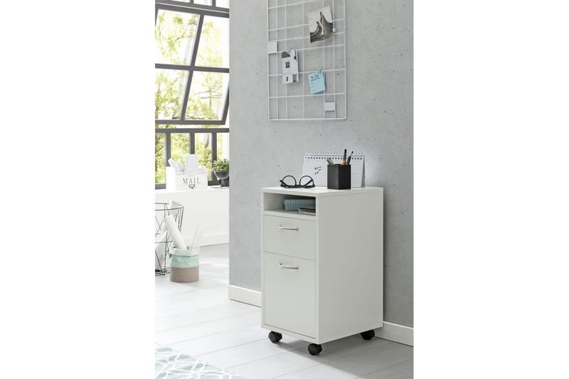 Rullecontainer Wohnling 1 skuff, 1 dør, foliert sponplate med hjul, moderne - Oppbevaring - Oppbevaring til småting