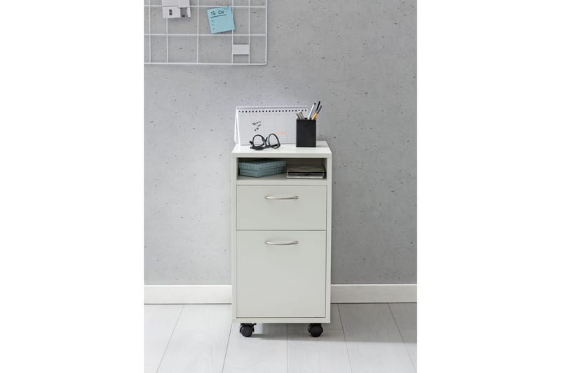 Rullecontainer Wohnling 1 skuff, 1 dør, foliert sponplate med hjul, moderne - Oppbevaring - Oppbevaring til småting