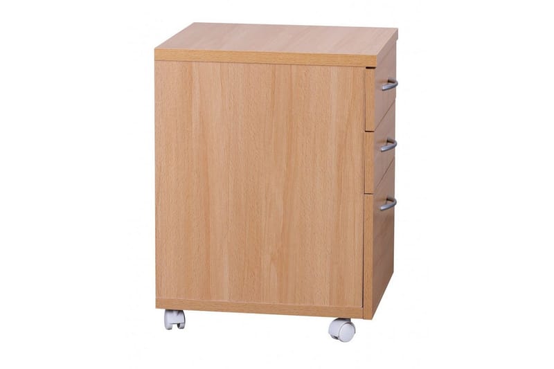 Rullecontainer Wohnling Bøkoptikk, foliert sponplate, 4 skuffer, moderne - Oppbevaring - Oppbevaring til småting