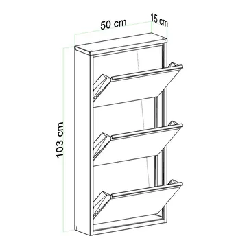 Rylanis skoskap 50x103 cm - Antrasitt - Oppbevaring - Gangoppbevaring