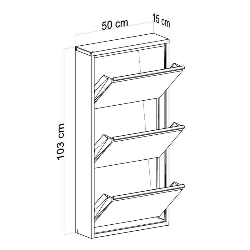 Rylanis skoskap 50x103 cm - Antrasitt - Oppbevaring - Gangoppbevaring