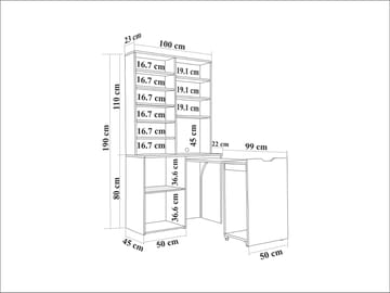 Salongbord Homitis Flexa (100 x 190 x 45 cm) Eik krem - Oppbevaring - Kjøkkenøyer