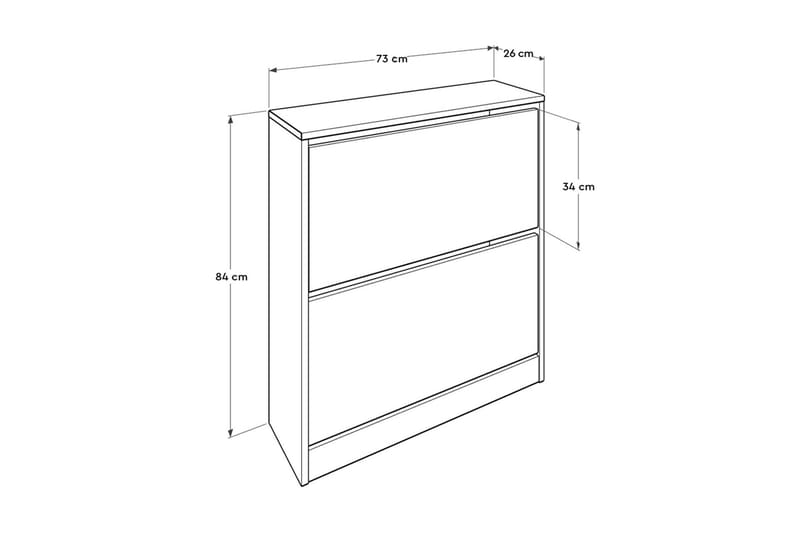 Shoe Cabinet Hvit - Hvit - Oppbevaring - Gangoppbevaring