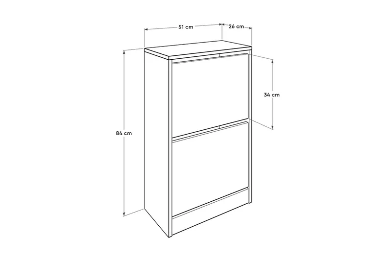 Shoe Cabinet Hvit - Hvit - Oppbevaring - Skooppbevaring