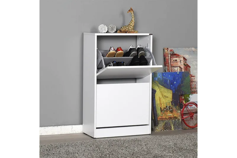Shoe Cabinet Hvit - Hvit - Oppbevaring - Skooppbevaring