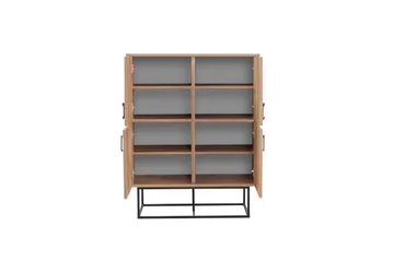 Quantum Solo Highboard 93x115 cm Svart/Brun - Hanah Home - Oppbevaring - Skap - Oppbevaringsskap