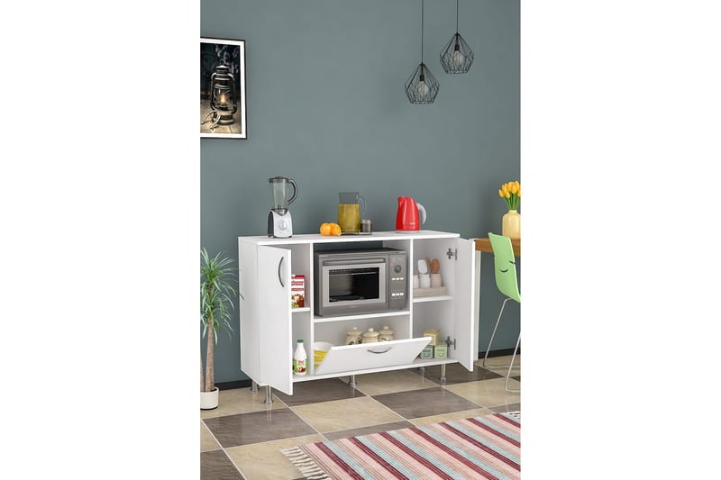 Pietro Highboard 120x86,5 cm Hvit - Hanah Home - Oppbevaring - Skap - Oppbevaringsskap